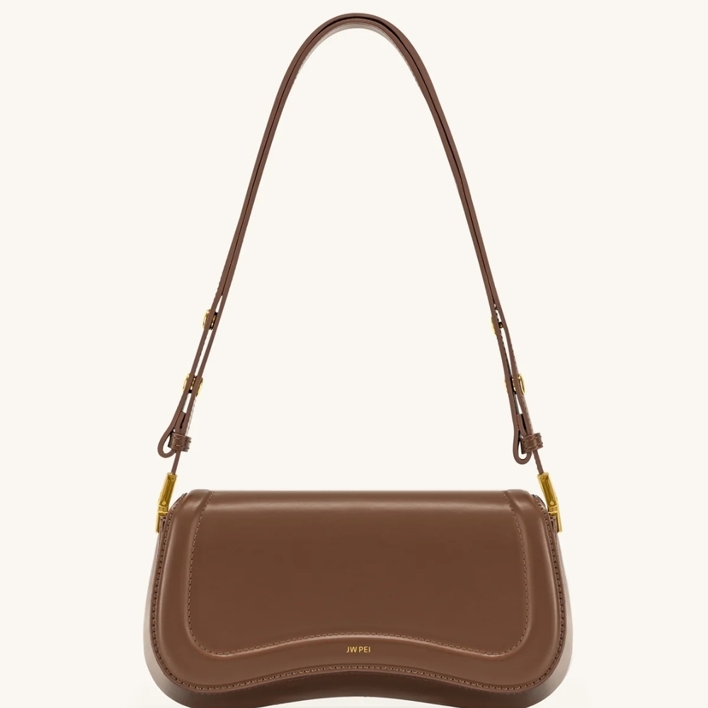 JW PEI Joy Brown Shoulder Bag with Gold Accents